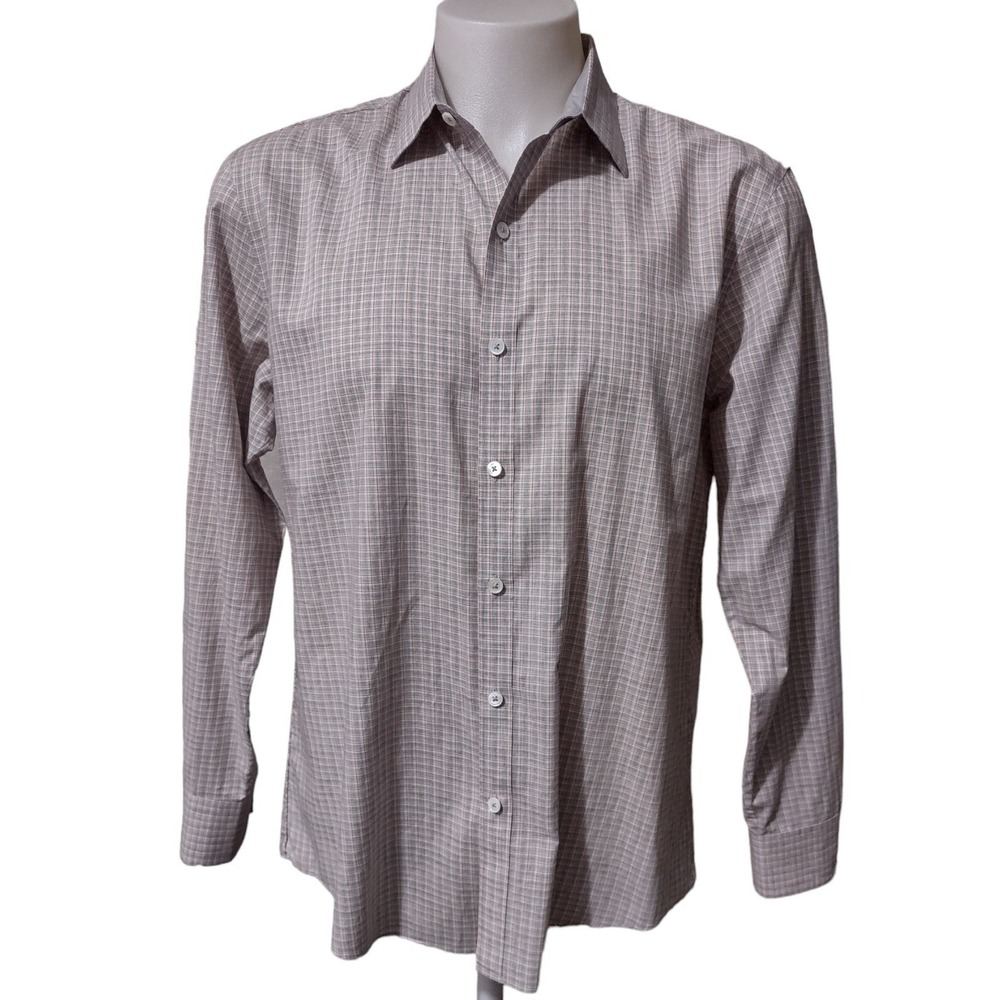 Zachary Prell Dress Shirt Men's Size Large Long Sleeve Button Up Collared Check